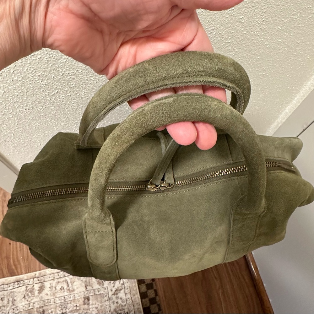 M.I.L.A. Ria Olive Green Suede Duffel Bag - Picture 11 of 16